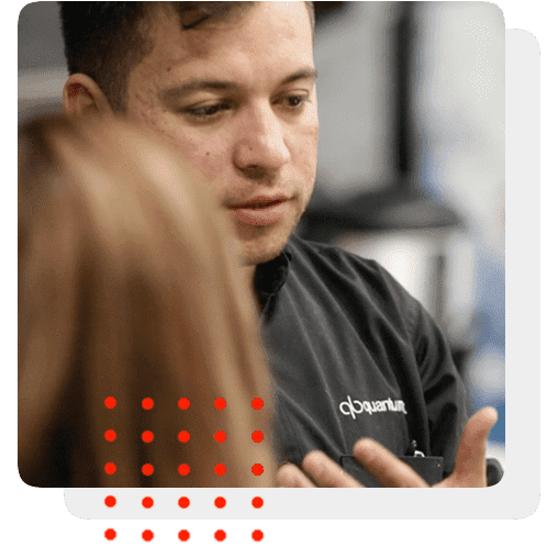 Company employee speaking at event